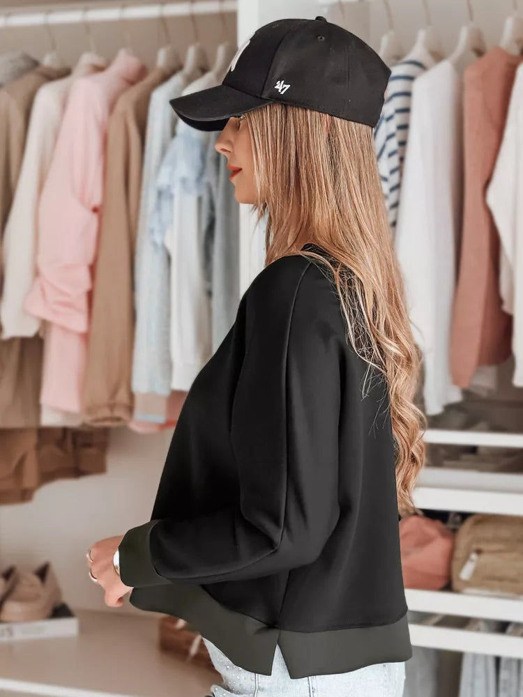 Sieviešu melna blūze ar kulonu Nubiss 