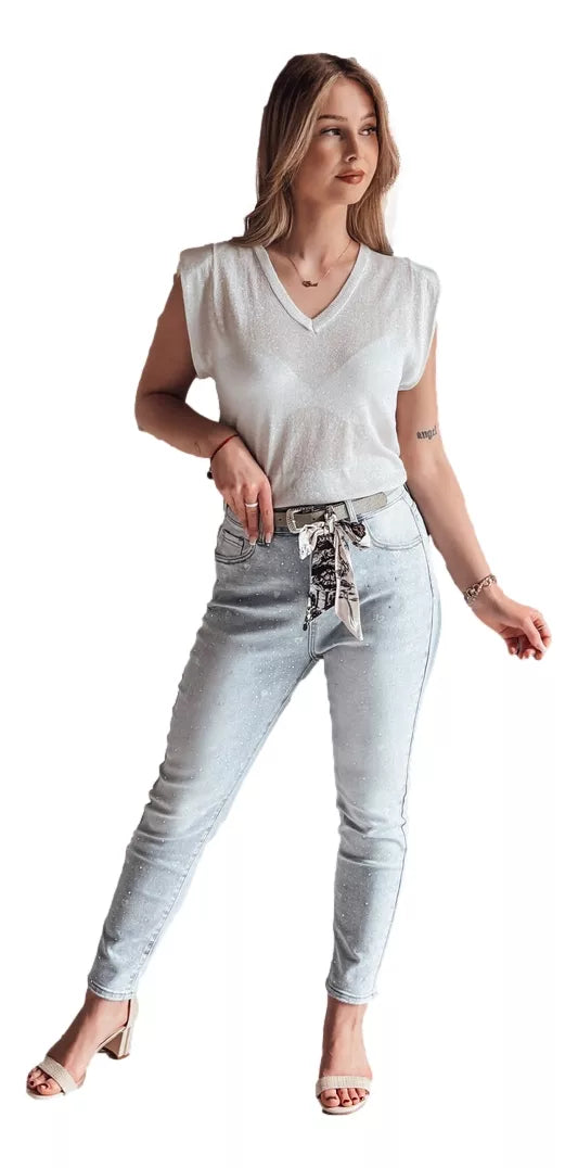 Sieviešu gaiši pelēka blūze SELFINA