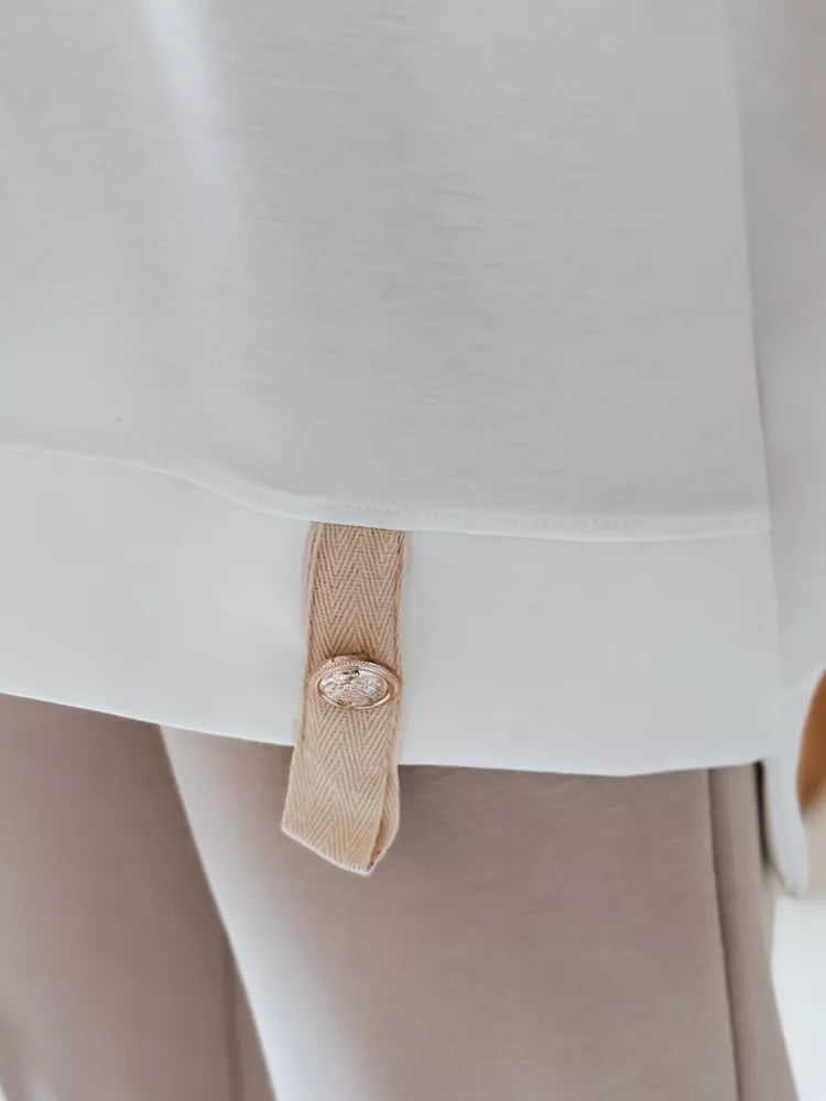 Sieviešu liela izmēra balts T-krekls Shine