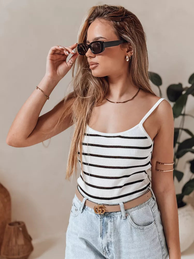 Sieviešu balts svītrains krūšturis Strip