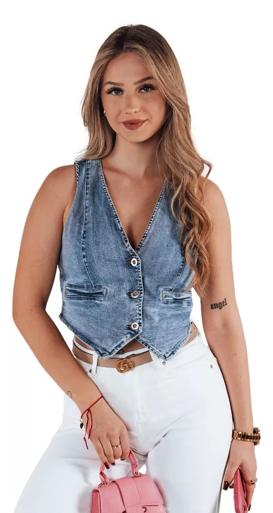 Sieviešu džinsa zila veste Lerin