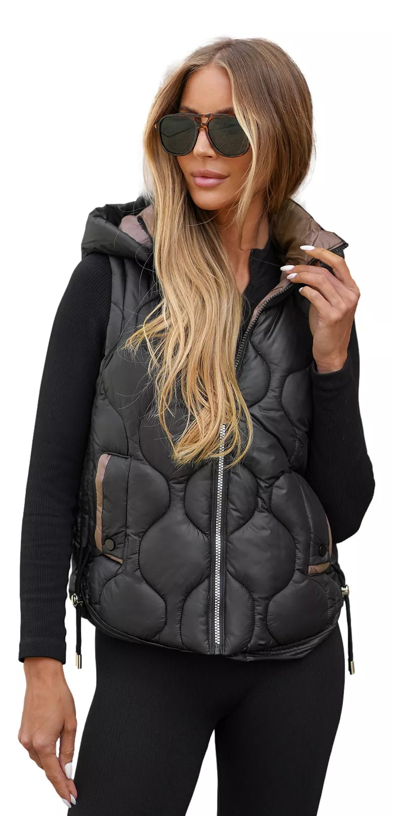 Sieviešu melna/brūna veste Lyra