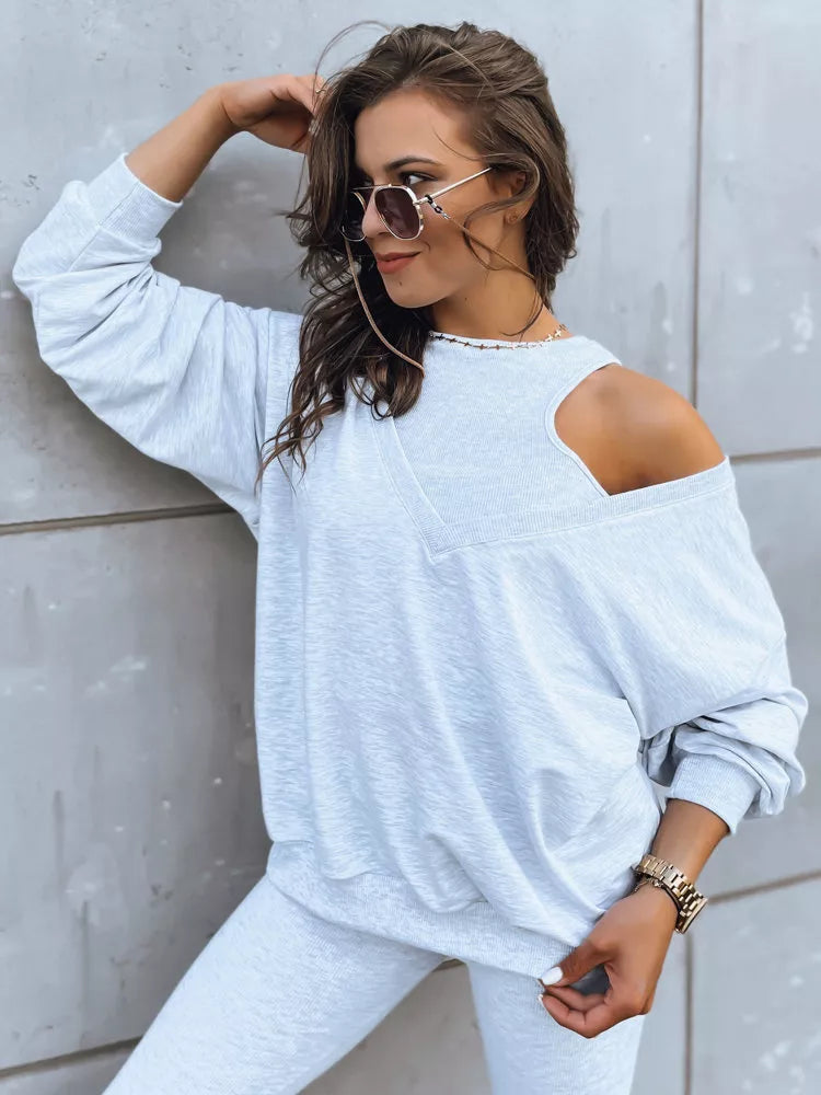 Trīsdaļīgs sieviešu gaiši pelēks komplekts Astral.