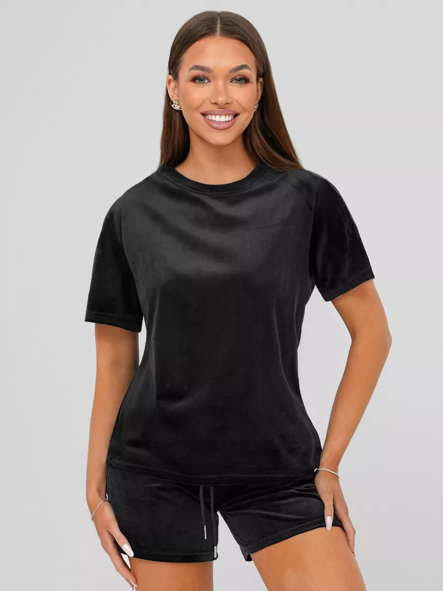 Sieviešu melns velūra komplekts Stel