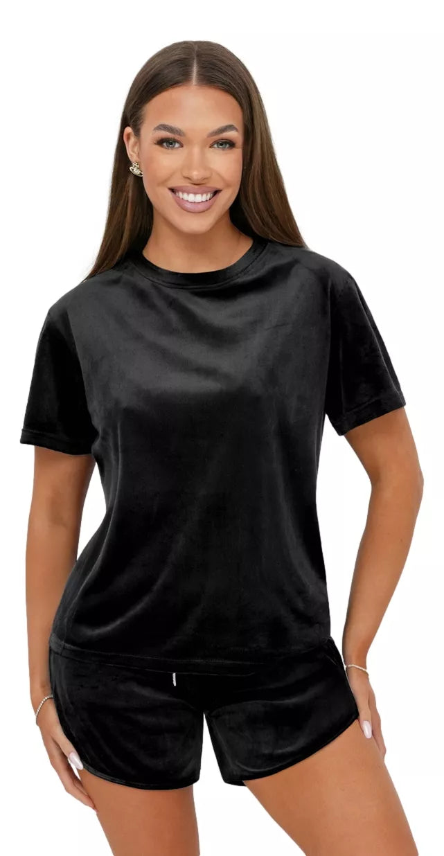 Sieviešu melns velūra komplekts Mona.