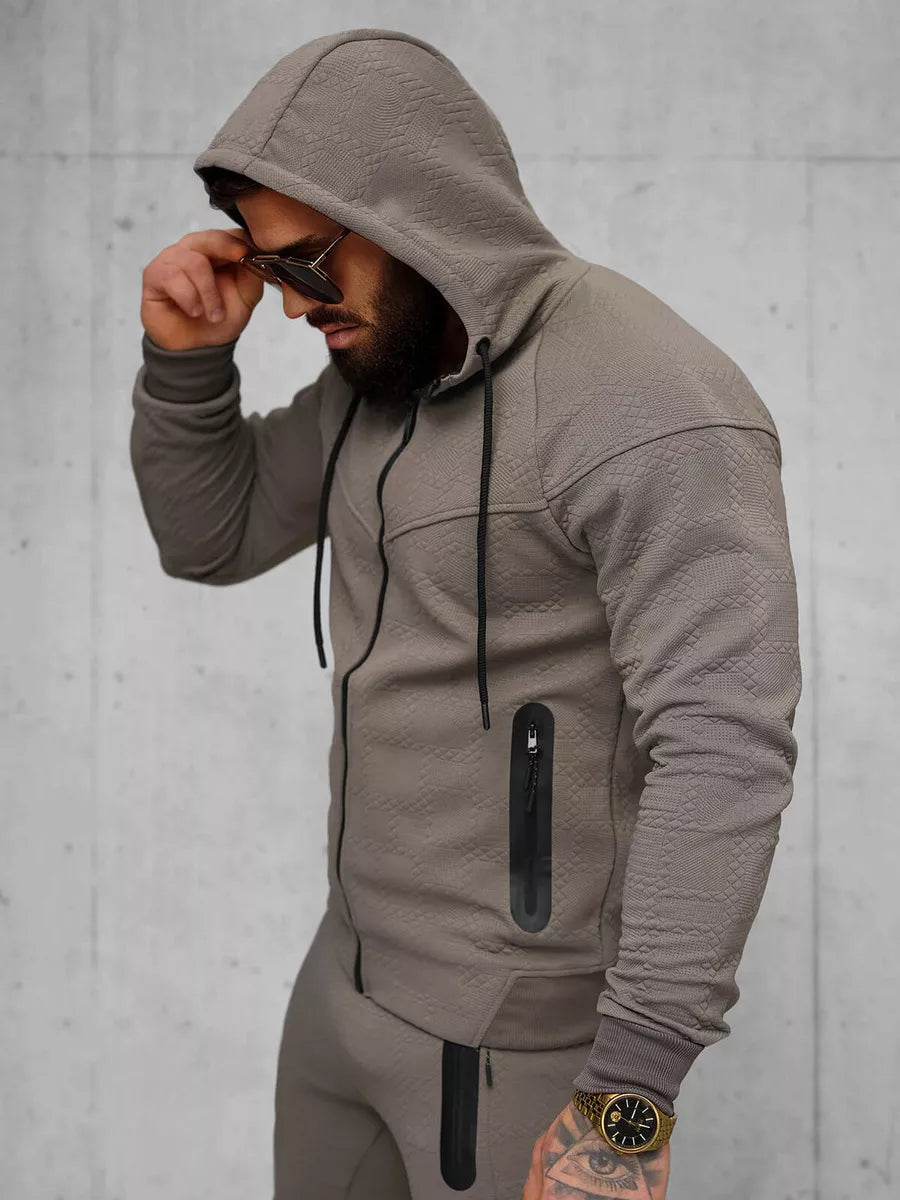 Vīriešu brūns sporta komplekts ar kapuci Adam.