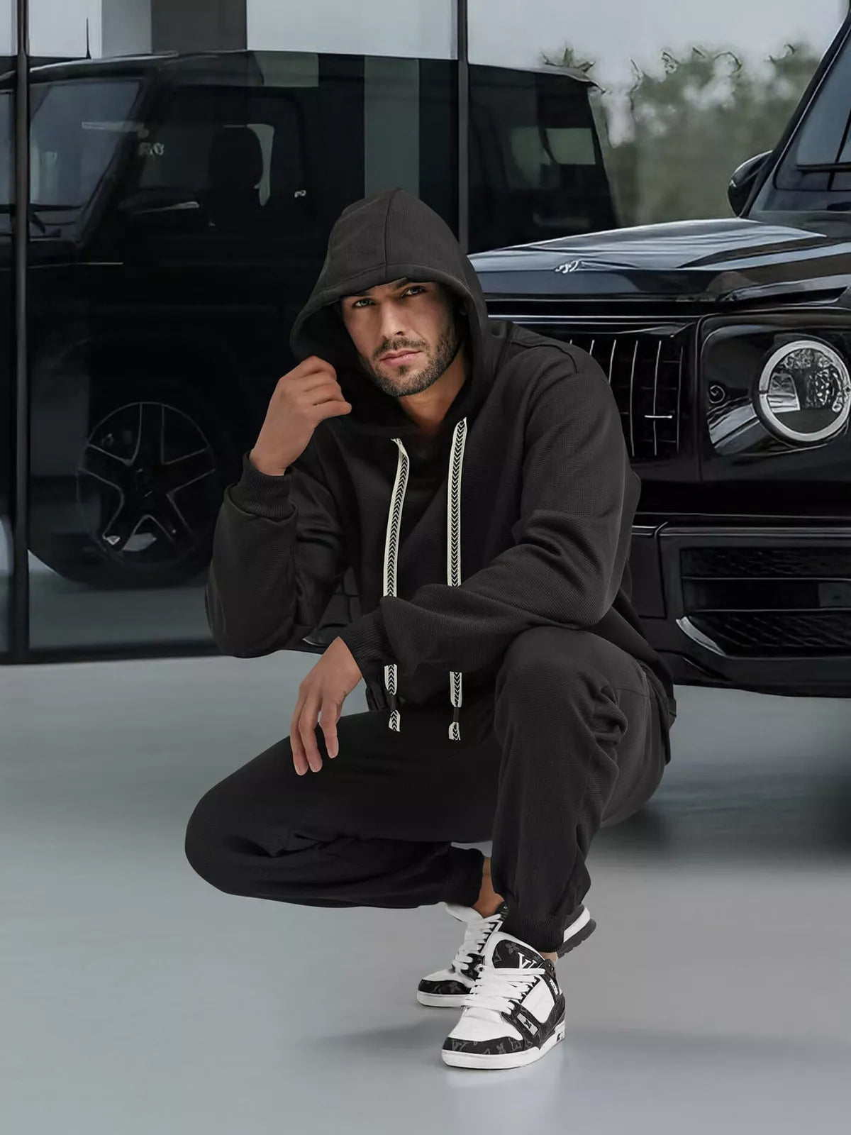 Vīriešu melns uzvalks Ulan