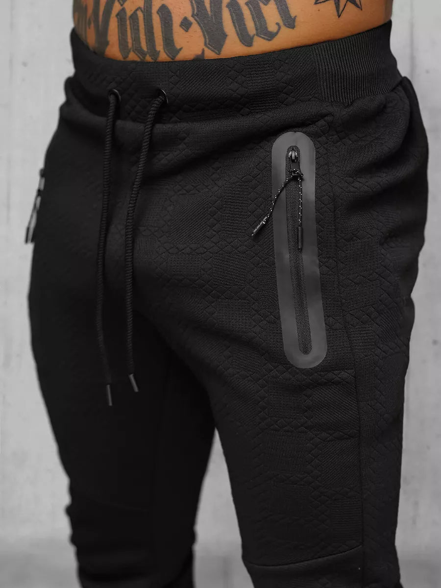 Vīriešu melns sporta komplekts ar kapuci Adam.