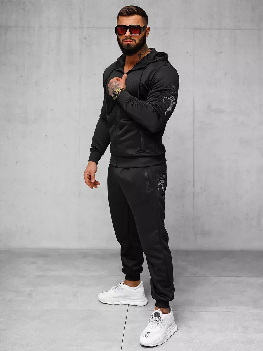 Vīriešu melns brīvā laika kostīms Matin.