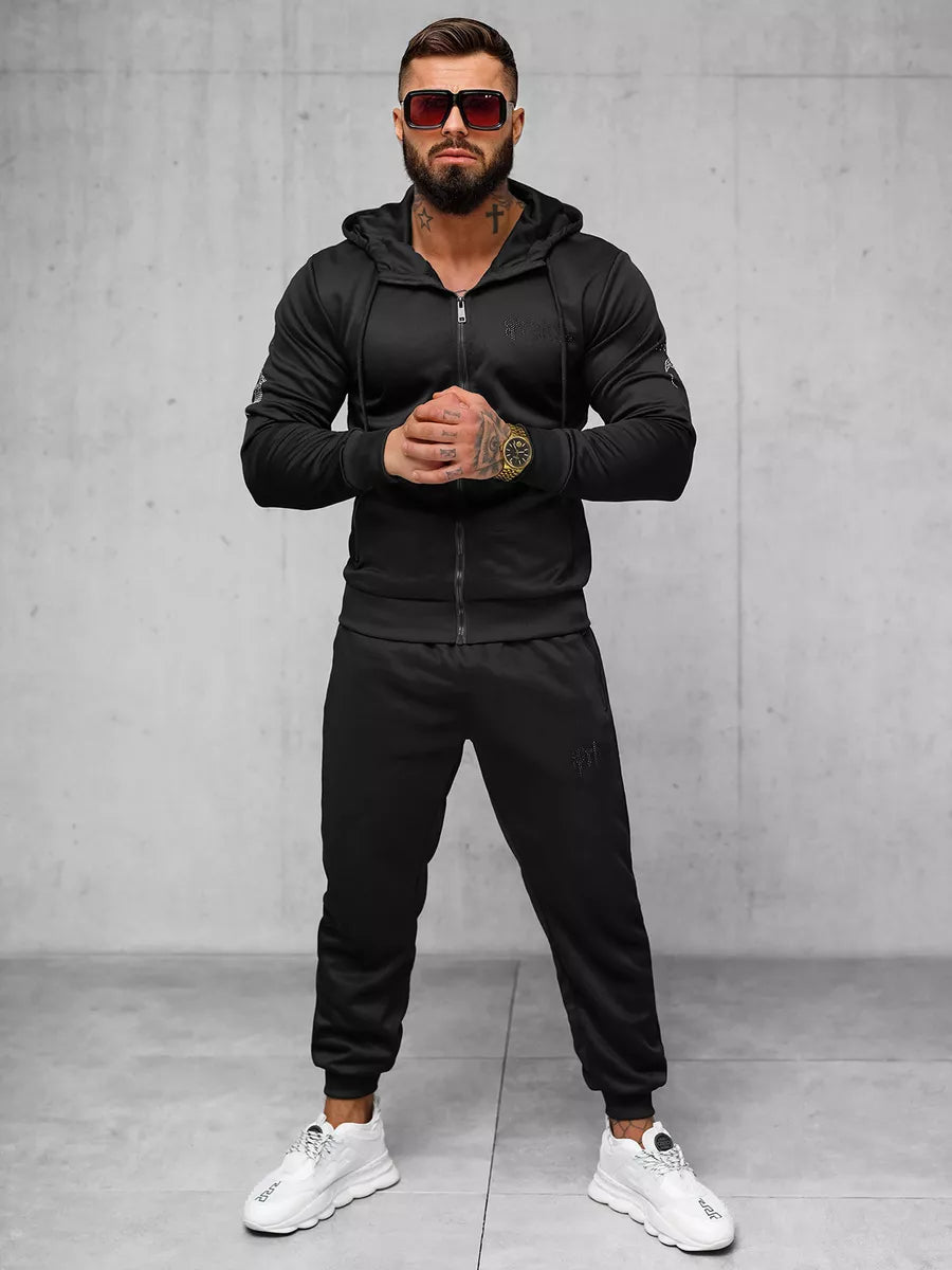 Vīriešu melns brīvā laika kostīms Matin.