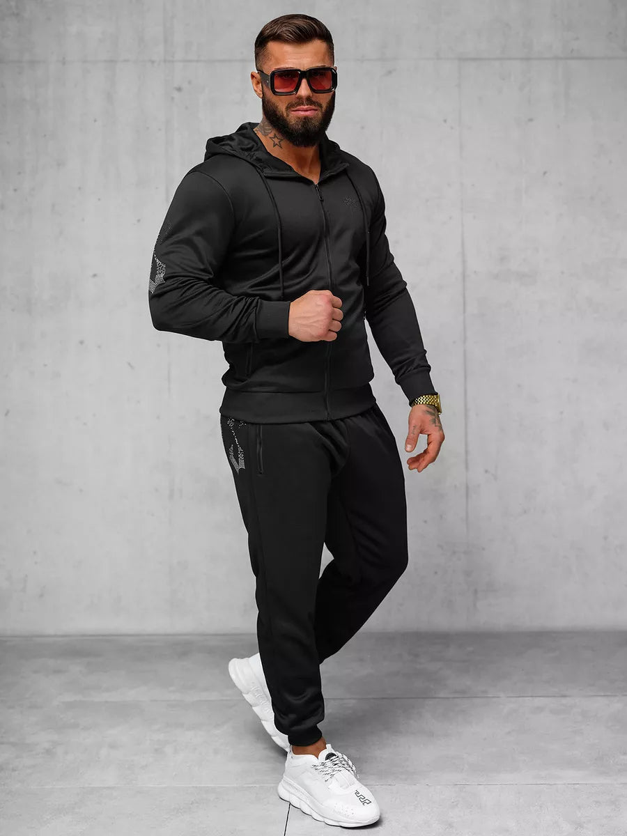 Vīriešu melns brīvā laika kostīms Matin.