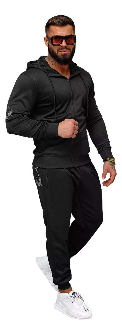 Vīriešu melns brīvā laika kostīms Matin.