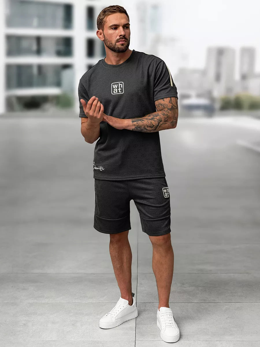 Vīriešu tumši pelēks komplekts What