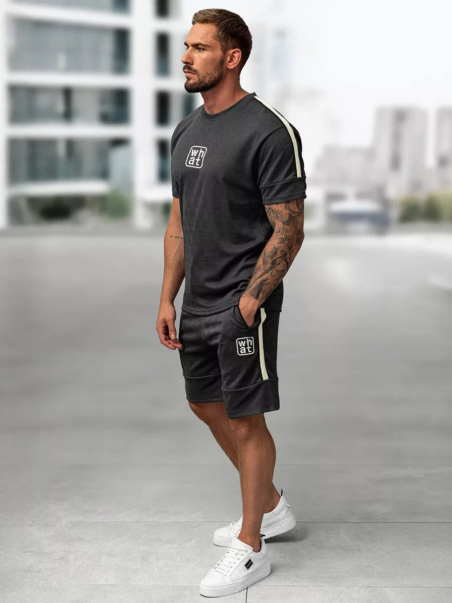 Vīriešu tumši pelēks komplekts What