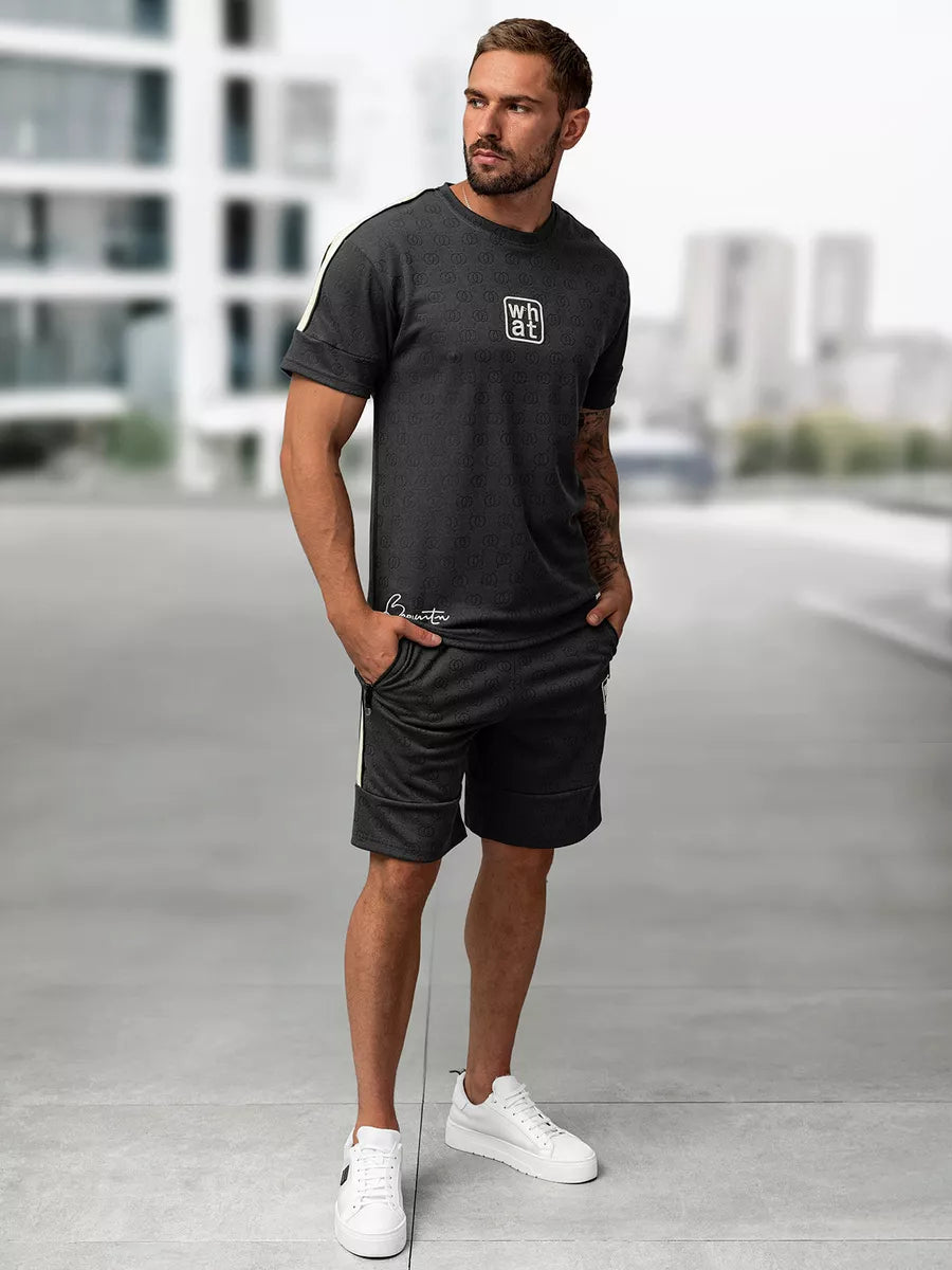 Vīriešu tumši pelēks komplekts What