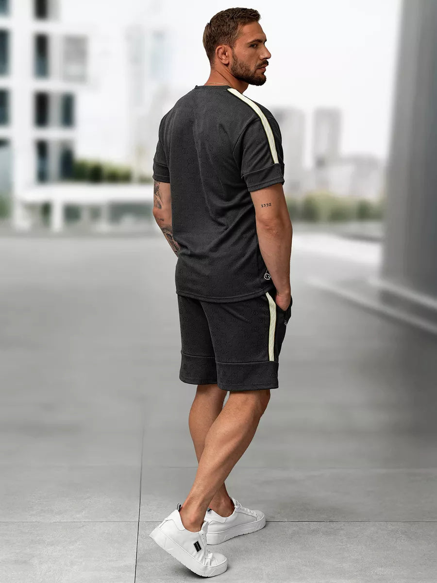 Vīriešu tumši pelēks komplekts What