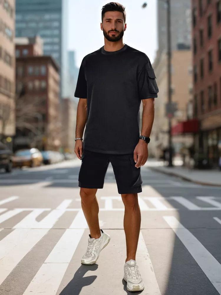 Vīriešu melns sporta komplekts Track