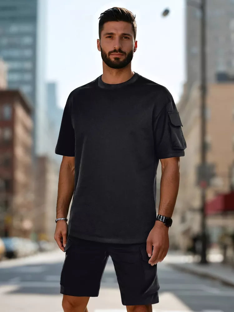 Vīriešu melns sporta komplekts Track