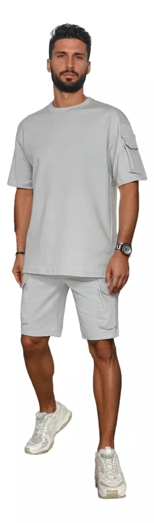 Vīriešu pelēks sporta komplekts Track