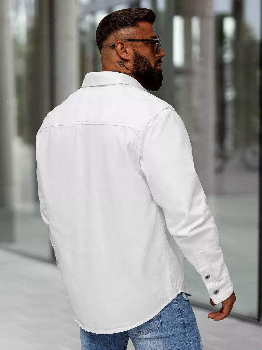 Vīriešu balts džinsa krekls Tol