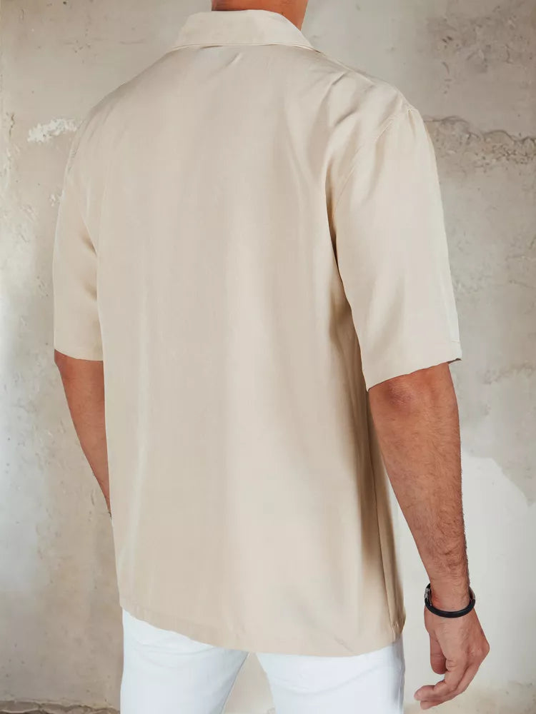 Vīriešu brūns īsroku krekls Kenat