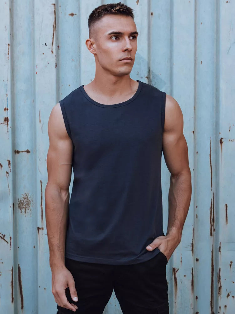 Vīriešu tumši zils krekls ar uzrakstu "Lock"