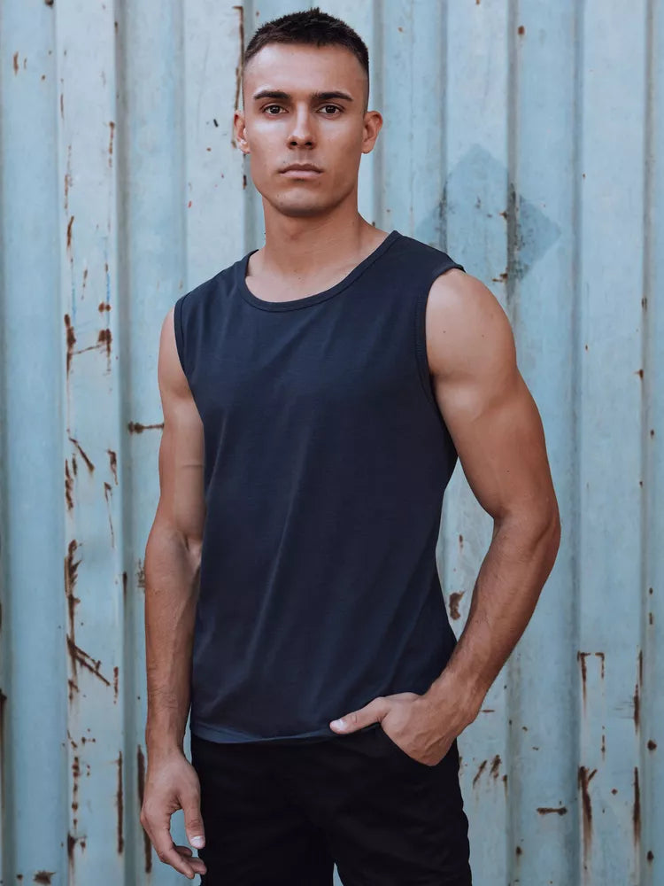 Vīriešu tumši zils krekls ar uzrakstu "Lock"