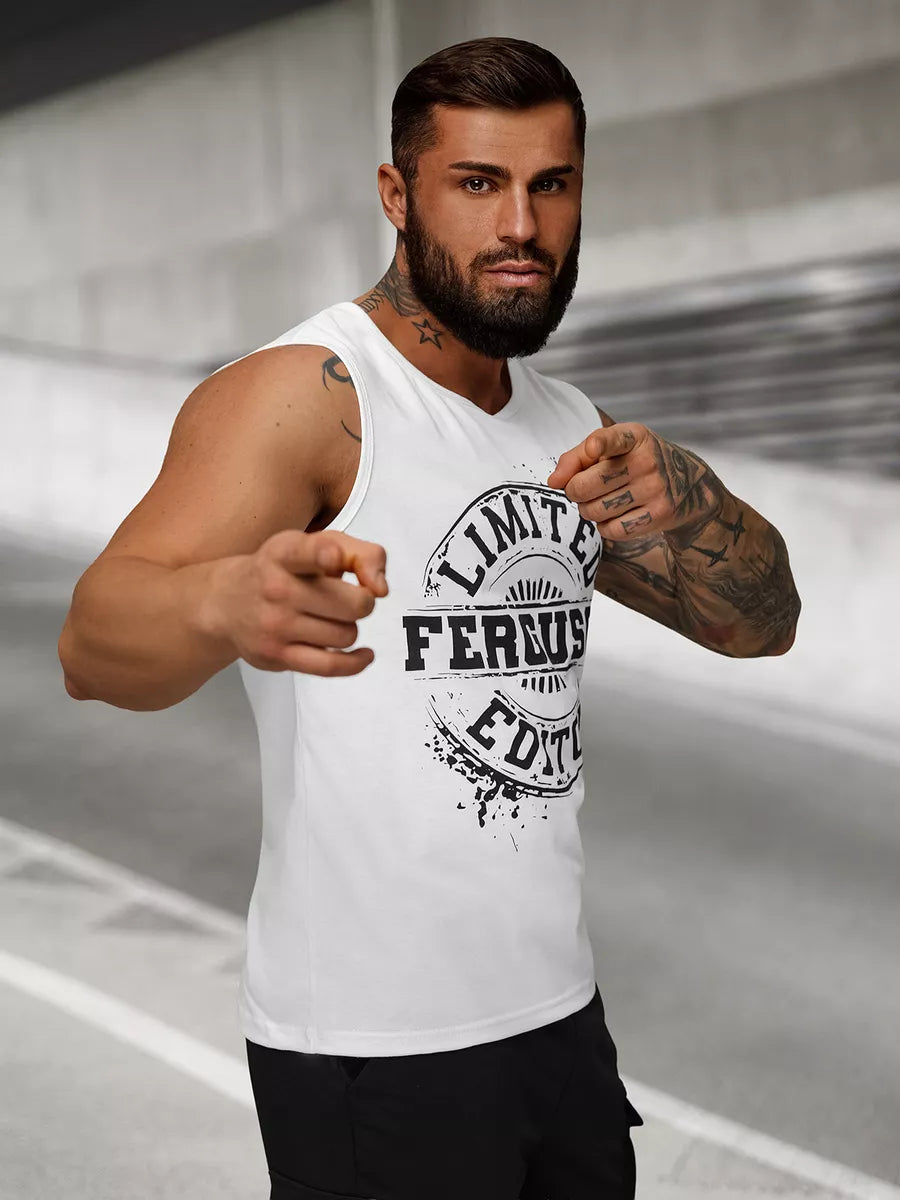 Vīriešu balts krekls bez piedurknēm Ferguson