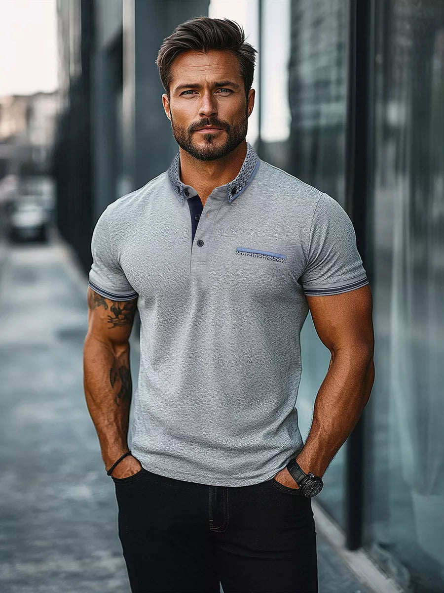 Vīriešu pelēks polo krekls Urbin