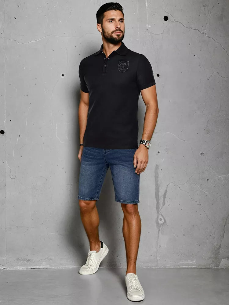 Vīriešu melns polo krekls ar Emb logotipu