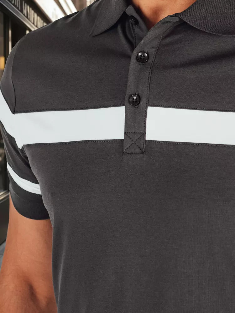 Vīriešu tumši pelēks polo krekls Lima