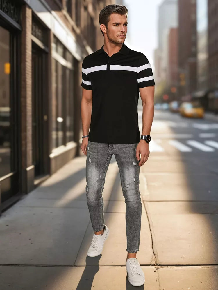 Vīriešu melns polo krekls Lima