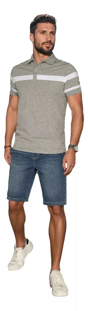 Vīriešu pelēks polo krekls Lima