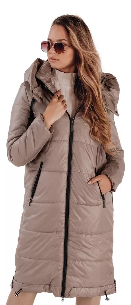 Sieviešu garā tumši brūnā jaka Orvit