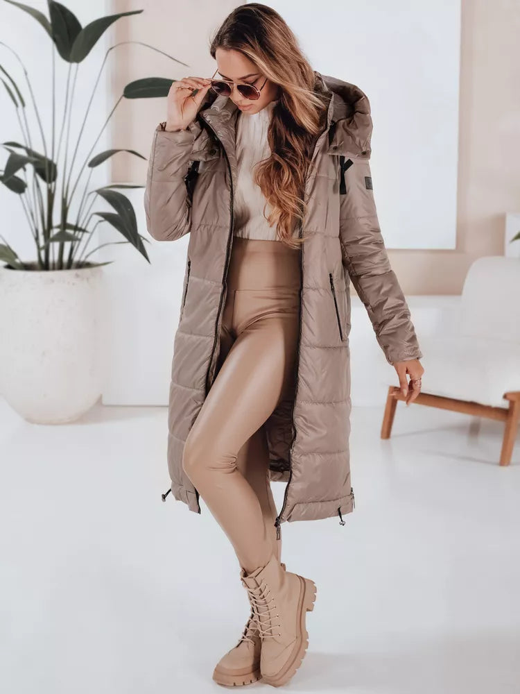 Sieviešu garā tumši brūnā jaka Orvit