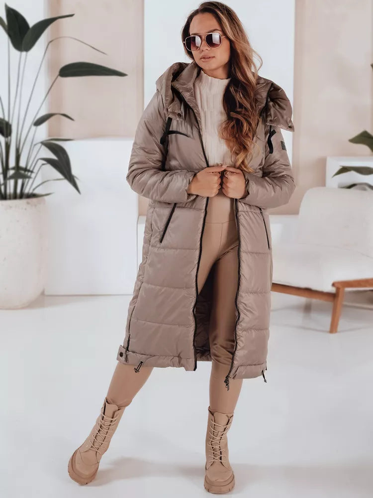 Sieviešu garā tumši brūnā jaka Orvit