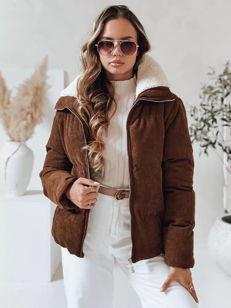 Sieviešu ziemas tumši brūna jaka Trendy