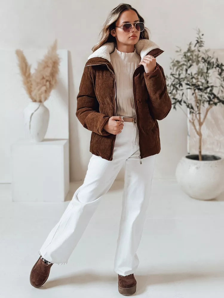 Sieviešu ziemas tumši brūna jaka Trendy