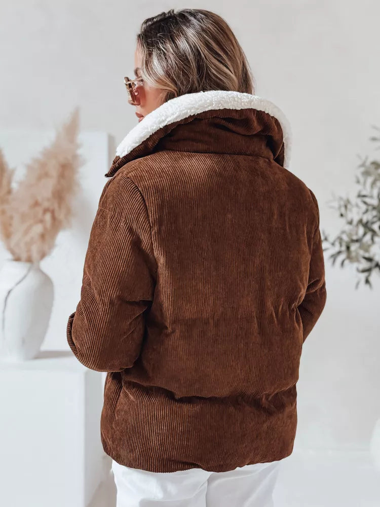 Sieviešu ziemas tumši brūna jaka Trendy