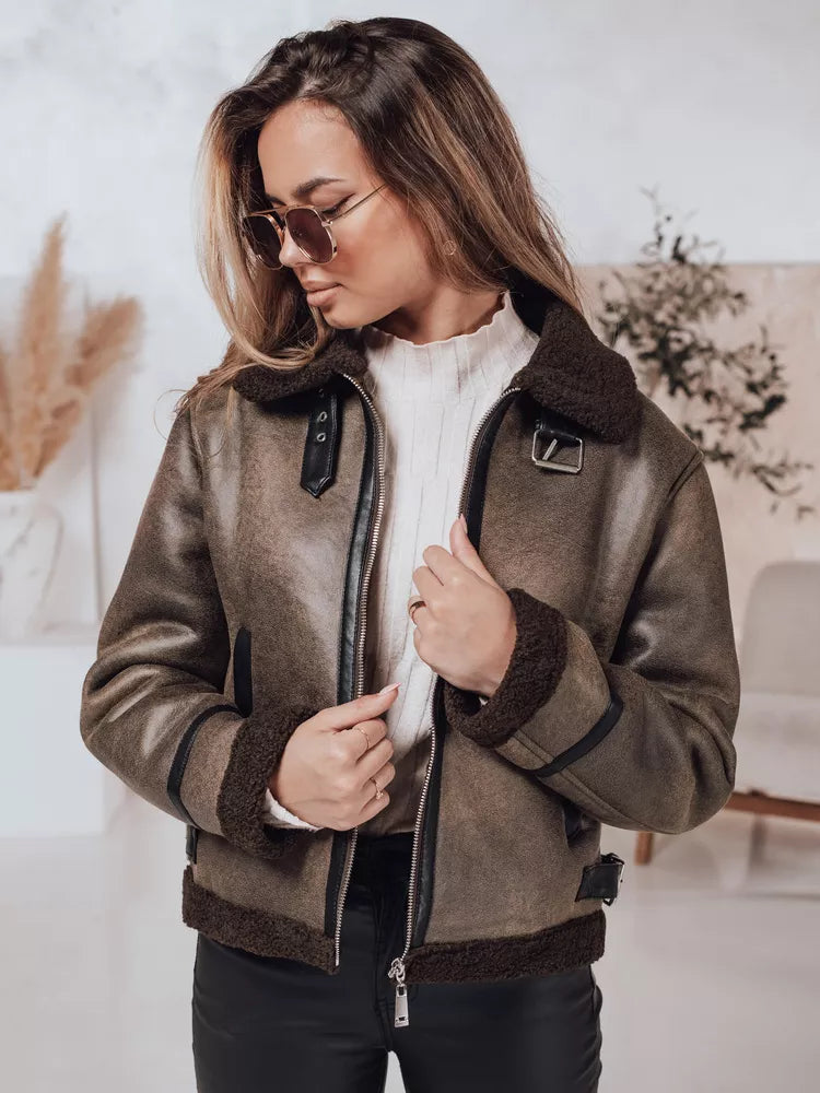 Sieviešu brūna jaka Mira