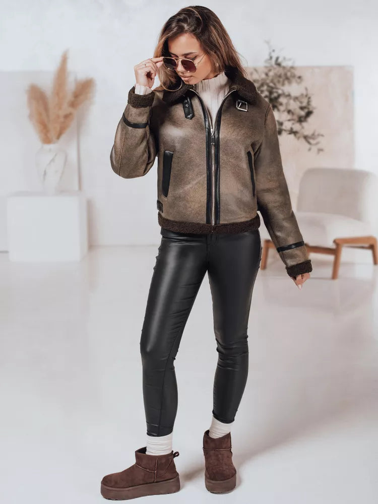 Sieviešu brūna jaka Mira