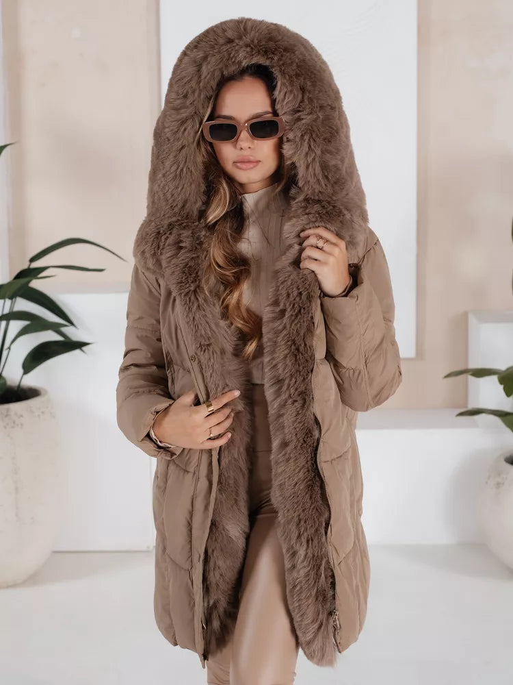 Sieviešu ziemas jaka brūna Niki