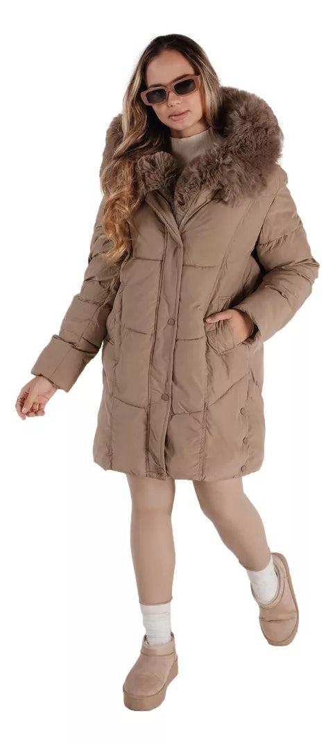 Sieviešu ziemas jaka brūna Niki