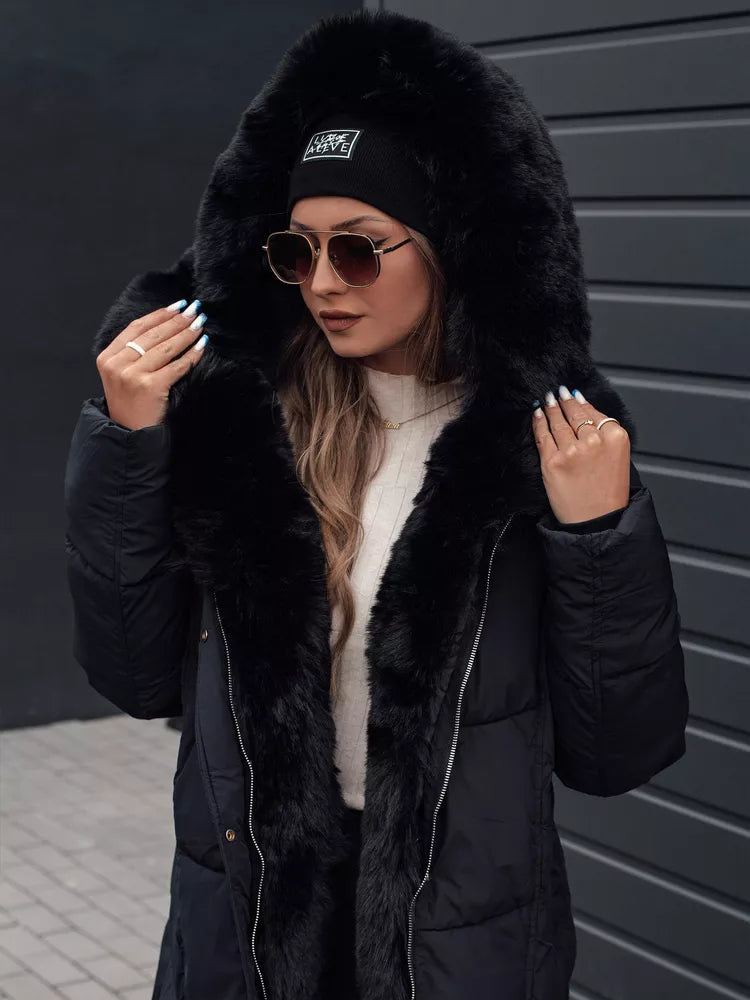 Sieviešu ziemas jaka Niki melnā krāsā