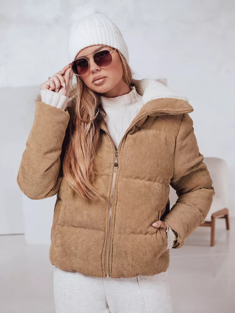 Sieviešu ziemas gaiši brūna jaka Trendy