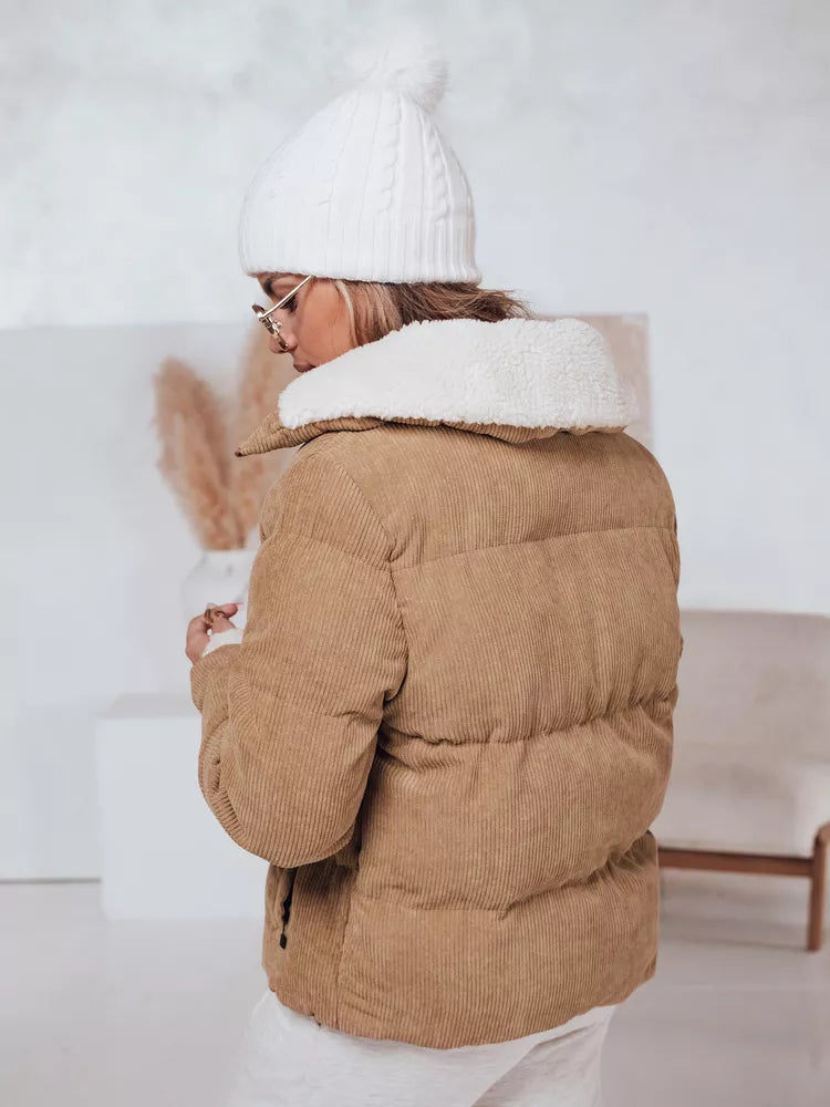 Sieviešu ziemas gaiši brūna jaka Trendy
