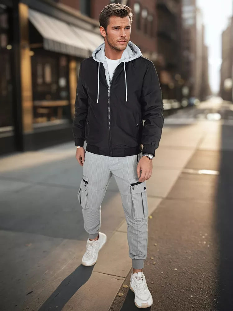 Vīriešu melna bomberjaka Edmin