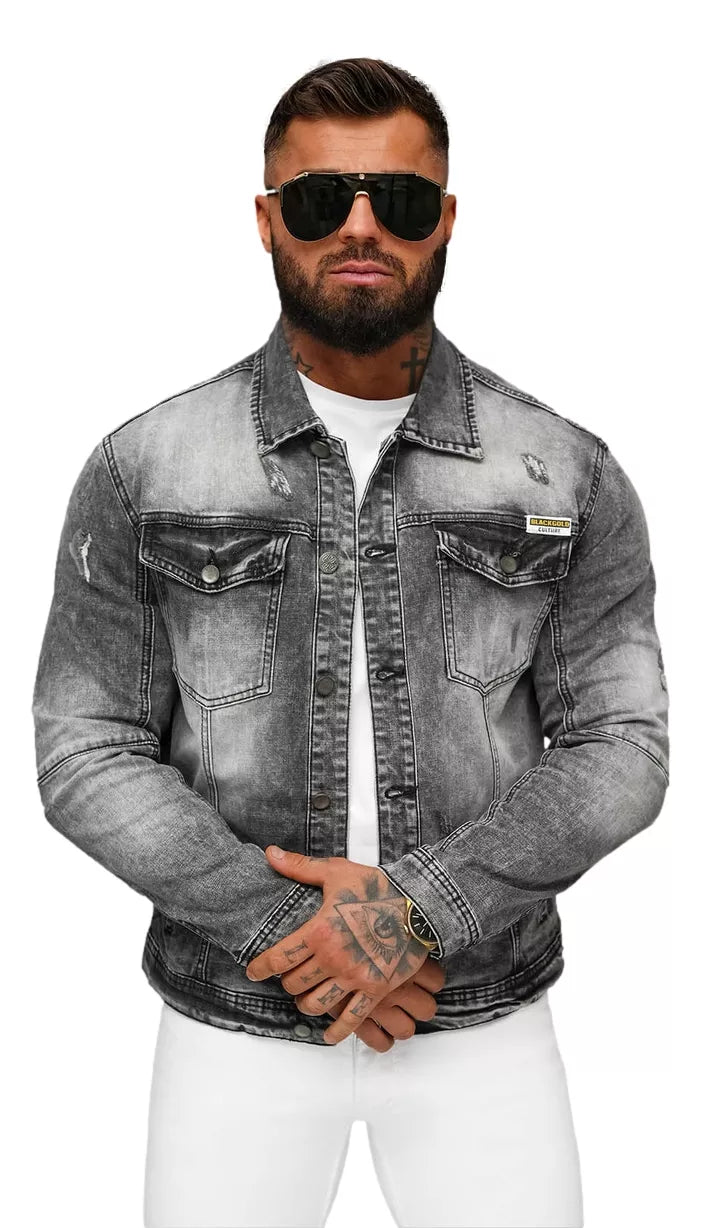 Vīriešu melna džinsa jaka Manti