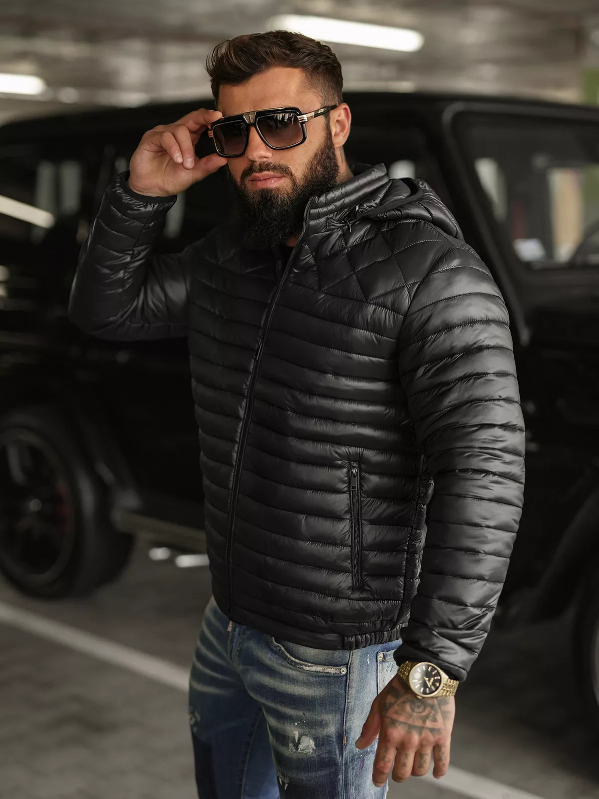 Vīriešu melna jaka Astor