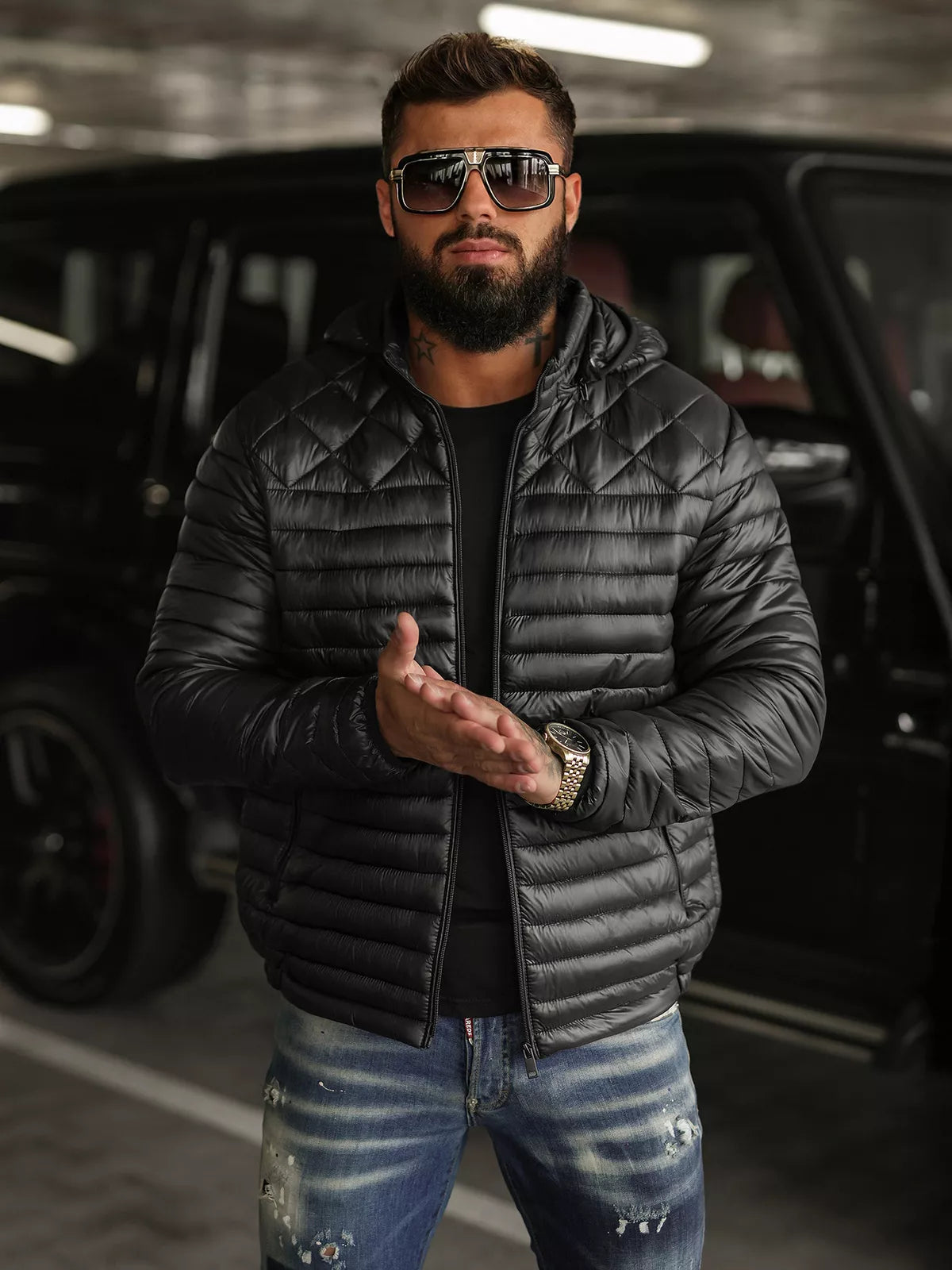 Vīriešu melna jaka Astor